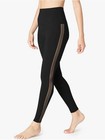 Beyond Yoga High-waist Black Mesh-stripe Leggings  small 