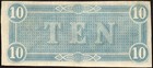 1864  10 Ten Dollar Confederate States Of America Note T-68