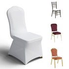 12 Pcs Stretch Spandex Chair Covers For Dining  Wedding  Party Decor - White