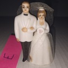 Wilton Bride   Groom Wedding Cake Topper  2 27  Porcelain  Vintage Japan E