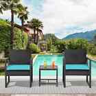 3 Piece Patio Furniture Sets Wicker Patio Chairs Rattan Outdoor Bistro Set