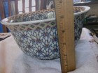 Large Deep Decorative Bowl - Maroon Navy And Gold Asian Inspired Design