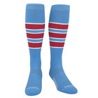 Pear Sox Striped Otc Baseball  Softball  Football Socks - Sky Blue  White 