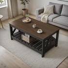 Sturdy Wood Coffee Table W  Storage Easy Assembly Modern Living Room Furniture