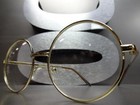 Men Or Women Oversized Retro Style Clear Lens Eye Glasses Large Round Gold Frame