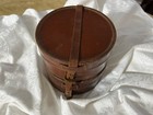 Pair Of Antique Edwardian Leather Collar Trinket Box Brown Leather