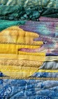 Art Quilt Wall Hanging Ocean Landscape Handmade Details  Batik Fabric  Beading