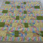 Pastel Baby Quilt 45x45 Cotton Crib Play Mat Ducks Butterflies Nursery Blanket