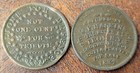 2 Hard Times Tokens 1834 W p haskins Plank Planed And 1841 Webster Credit   