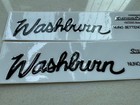 2pcs Washburn Guitar Bass Neck Headstock Vinyl Uv Transfer Stickers Decals Black