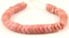 45 Old Pink Interlocking Czech Glass Snake African Trade Beads 8 To 9mm Diameter