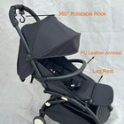 3 Pcs set Stroller Accessories Pu Leather Armrest  Leg Rest Board And Hook Co   