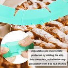 Qteclor Adjustable Pie Crust Shield pie Edge Protector Large  Green--2pcs