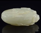 Fine Chinese 18thc Carved White Jade Snuff Bottle