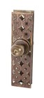 Vintage Rare Cast Bronze Modernist Mid Century Escutcheon Doorknob Back Plate