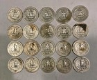 Lot Of 20 90  Silver 1940 s Low-grade Circulated Washington Quarters