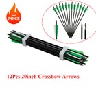 20   Hunting Crossbow Bolts Carbon Arrows 12pcs 4  Vanes Archery Crossbow Arrows