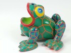 Vintage Bolivia Folk Art Toad Frog Wood Wooden Artist Signed South America
