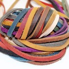 3mm Flat Cow Real Leather High Quality Finding Cord String Lace Rope   Natural