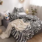 Zebra Duvet Cover Set Queen 100  Cotton Black And White Animal Print Bedding    