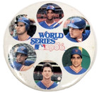 Ny Mets Pinback Button 1986 World Series Souvenir 6 Players 4  Strawberry Carter