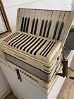 Used Vintage Cream Hohner Accordion