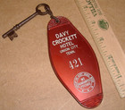 Vintage Skeleton Key   Fob Davy Crockett Hotel Union City Tennessee Tn