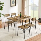 5 Piece Dining Table Set 4 Chairs Breakfast Wooden Home Kitchen Dinette Table