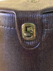 Vintage Cirrone Brown Vinyl Round 1950s Carry Case Crochet Knitting Yarn-needle