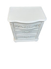 67447 Vintage French Provincial White Nightstand With Ornate Details