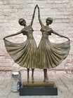 Signed Large chiparus two Russian Dancer Bronze Sculpture Nouveau Statue  decor