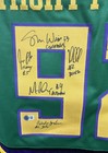 The Mighty Ducks Cast Signed Green Hockey Sweater Jersey 9 Sigs Beckett Witness