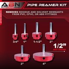 Abn 6pc Pipe Reamer Kit - Pvc Pipe Reaming Tool Set For Plumbing  Reamer
