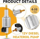 Diesel Heater Fuel Pump  12v 22ml Quieter Gas Air Heater Electric Fuel Pump  Use