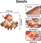 Vintage Style Santa Claus Welcome Sign - Wooden Hanging Sign For Front Door Xmas