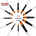 Filbert Paint Brushes Set  12 Pcs Artist Brush For Acrylic Oil Watercolor Gouach