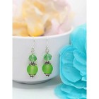 Green Sea Glass Silver Dangle Earrings-beach Dangles-gift For Beach Lover