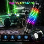 2-in-1 2ft Fat Whip Lights Spiral Chasing Laser Antenna Atv Utv Polaris Rzr X3
