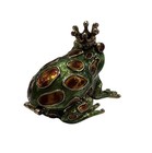 Vintage Monet Jeweled Frog Trinket Box Metal Hinged Magnetic Closure