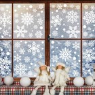 116pcs Christmas Decorations  9 Sheets Christmas Window Clings  Snowflake Window