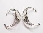 2 -40x30mm Antique Silver Victorian Deco Loops Bracelet Cuff Setting 4 Cabochons