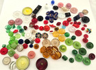Antique   Vintage glass button Lot czech Art Deco Hand-painted luster  114 Total