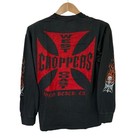 West Coast Choppers Vintage Flame Skull Red Black Long Sleeve Sz L Shirt Reprint