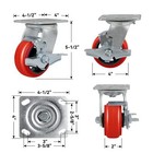 4 Inch Caster Wheels Heavy Duty capacity800-3200lb