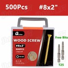 500pcs  8 X 2  Deck Screws Torx T25 Star Self Tapping Wood Screws Fence Screws