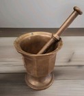 Large Heavy Solid Polygon Brass Mortar   Pestle near 9 Lbs Beautiful Apothecary 