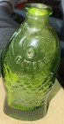 Not Antique Figural Fish Bitters 3    Bottle Embossed Bitters Green Pressed Glass