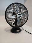 Antique Vintage Industrial Cinni 9  Black Desk Fan 1-speed Adjustable - Rare