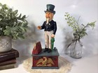 Vintage Cast Iron    uncle Sam    Mechanical Coin Bank with Stopper 