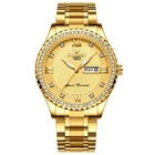 Waterproof Gold Men s Watch Classic Stainless Steel Quartz Analog Business Gift